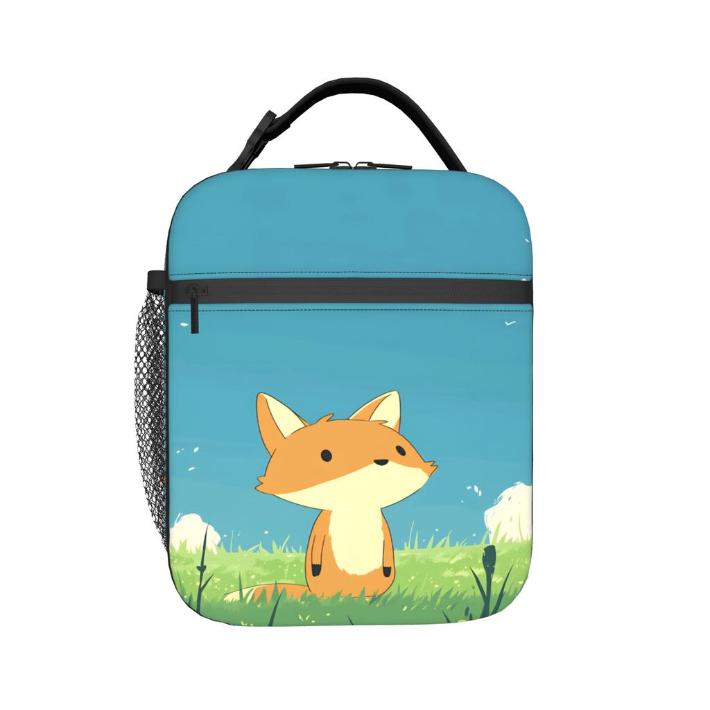 Cute Fox Lunch Bag For Adult Print Lunch Box Fun Picnic Cooler Bag Portable Oxford Thermal Tote Handbags