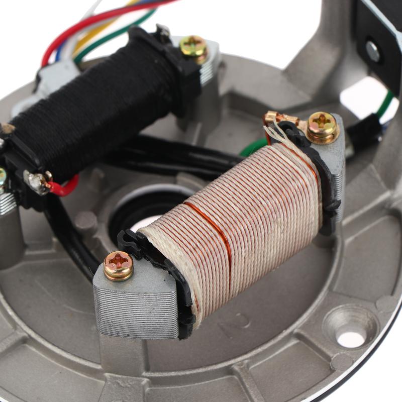 Jh70 Motorradzubehör 2-Spulen-Magneto-Statorplatte Zündspule Kompatibel mit 70ccm 90ccm 110ccm 125ccm Pit Dirt Bike