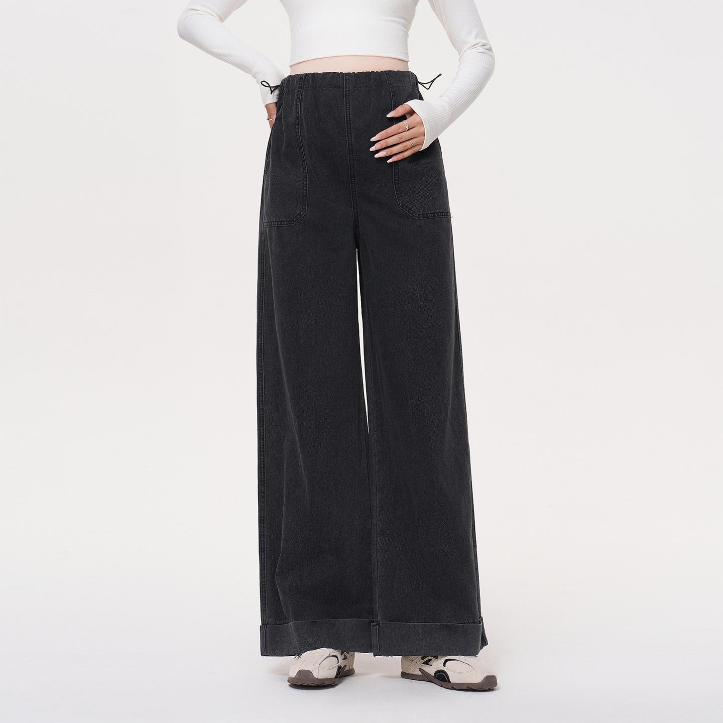 

MASANON 2025 Maternity Wide-Leg Jeans - Non-Constricting Belly, No Support, for Autumn Large сірий колір