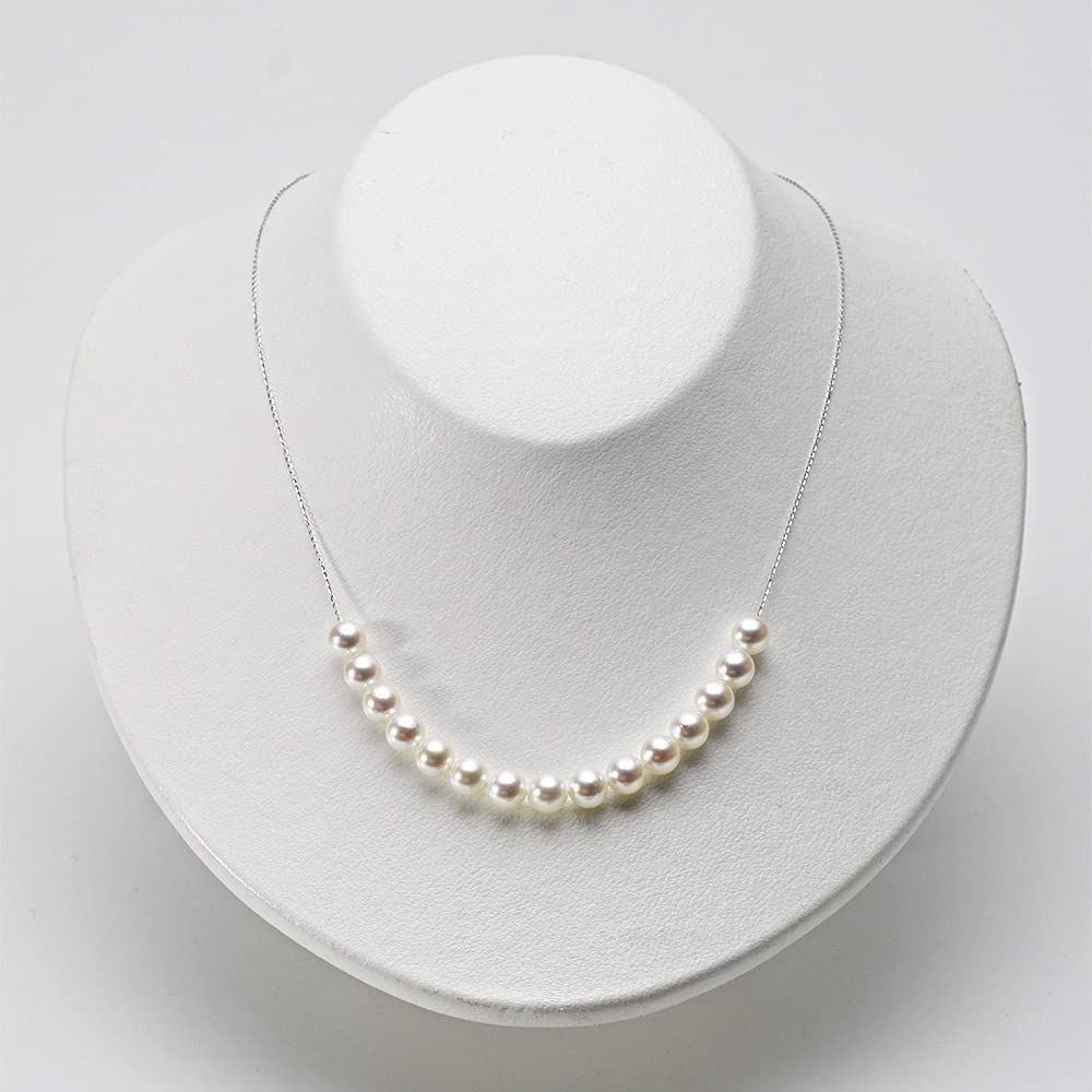 Pearl Necklace Arch Pearl Pendant 15pc K18WG Women's [Giftwrapped]