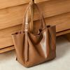 Genuine Leather Large-capacity Bag, Fashionable and Retro Tote Bag, Single-shoulder Mother-and-child Bag