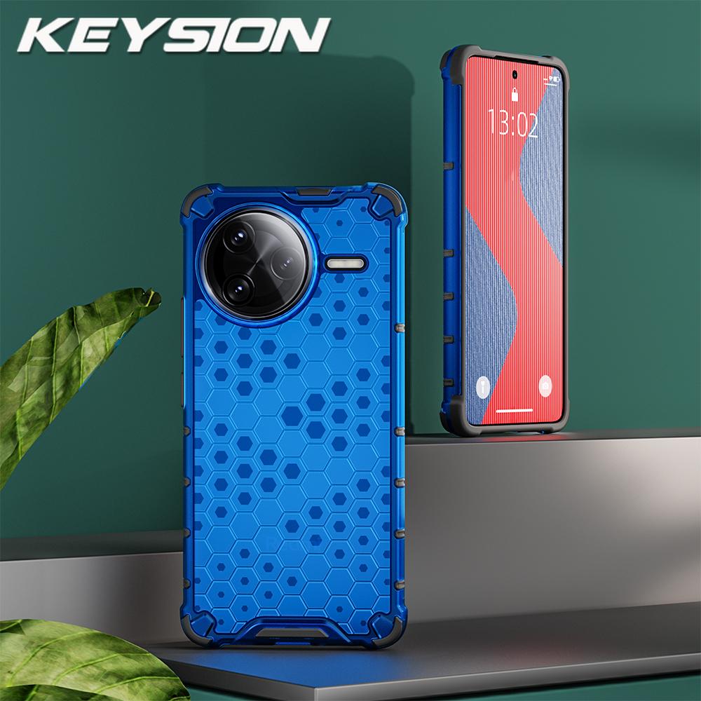 KEYSION Shockproof Armor Case for POCO F7 Pro F7 Ultra Silicone+PC Transparent Honeycomb Phone Cover for Xiaomi POCO F7 Ultra