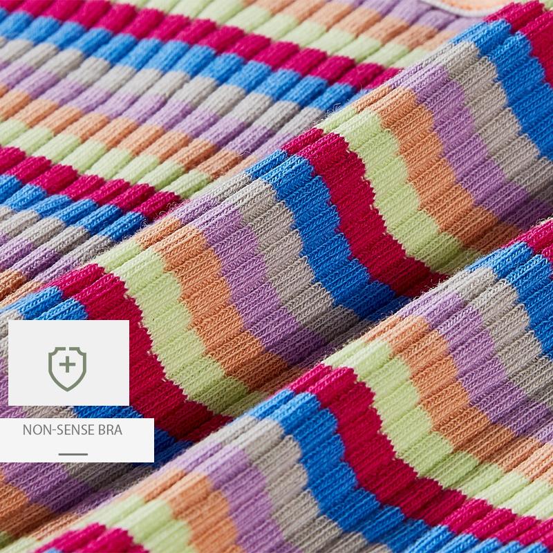 YOUULAR 3 Teile/los Mode Frauen Baumwolle Nahtlose G-string Sexy Bunte Gestreifte Dessous Höschen Thongs Weibliche Unterwäsche Dessous M-XL