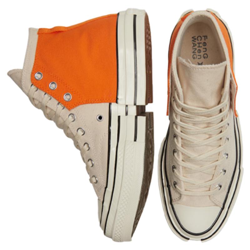 Feng Chen Wang X Converse Chuck Taylor All Star 2-in-1 1970s Comfortable & Stylish High Top Canvas Unisex White Orange