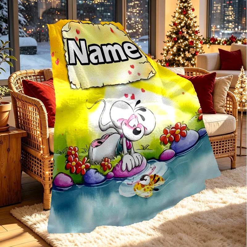 Custom Name Personalized Diddl Print Blanket, Home Decor, Bedroom, Sofa, Camping, Couch, Gifts for Birthday ChristmasEnthusiasts