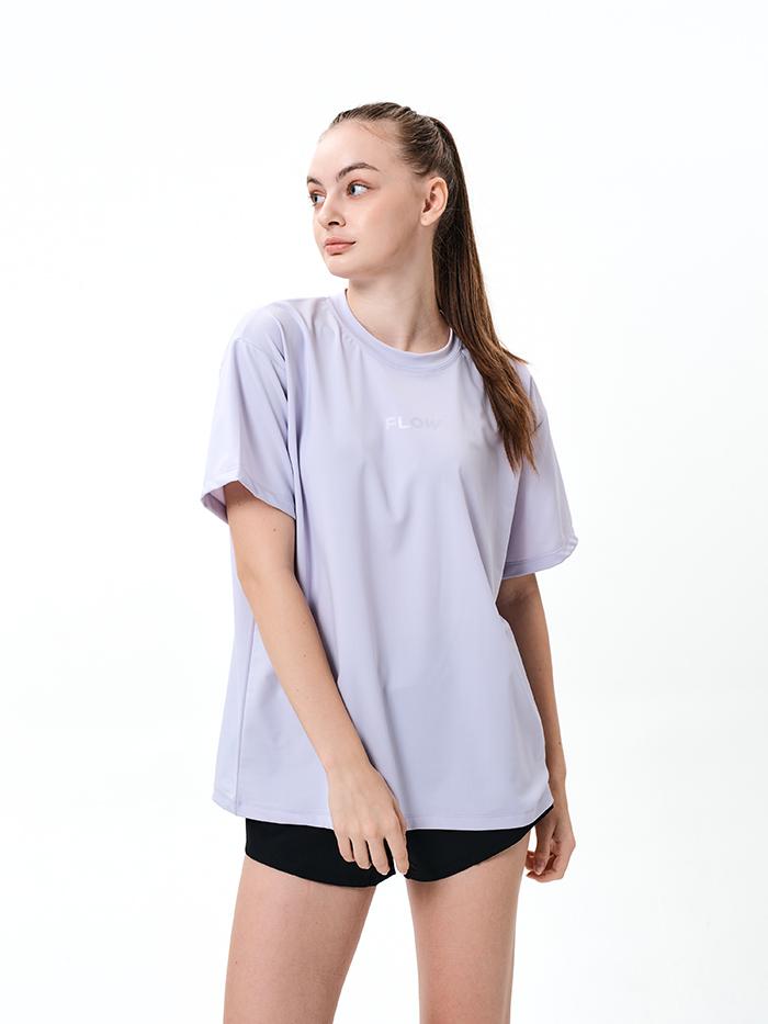 Peullou Oversized Short Sleeve Rash Guard Running Suit Training Suit Violet