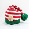 with Small Ears Xmas Cap Jacquard Wool Ball Holiday Knitted Hat Christmas Hat  New Year
