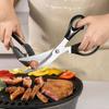 Thickened Food-grade Stainless Steel Curved-edge Barbecue Shears, Multi-functional Kitchen Scissors, Household Food Processing Scissors