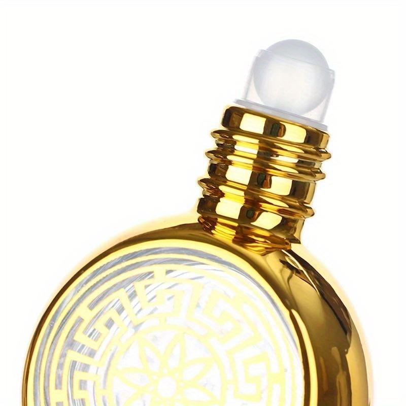 10ml Mini Portabil Călătorie Galvanizat Sculptat Sticlă Sticlă Golă Sticlă cu Roll-On pentru Uleiuri Esențiale Formă Coroană Aurie Îmbuteliere Parfum
