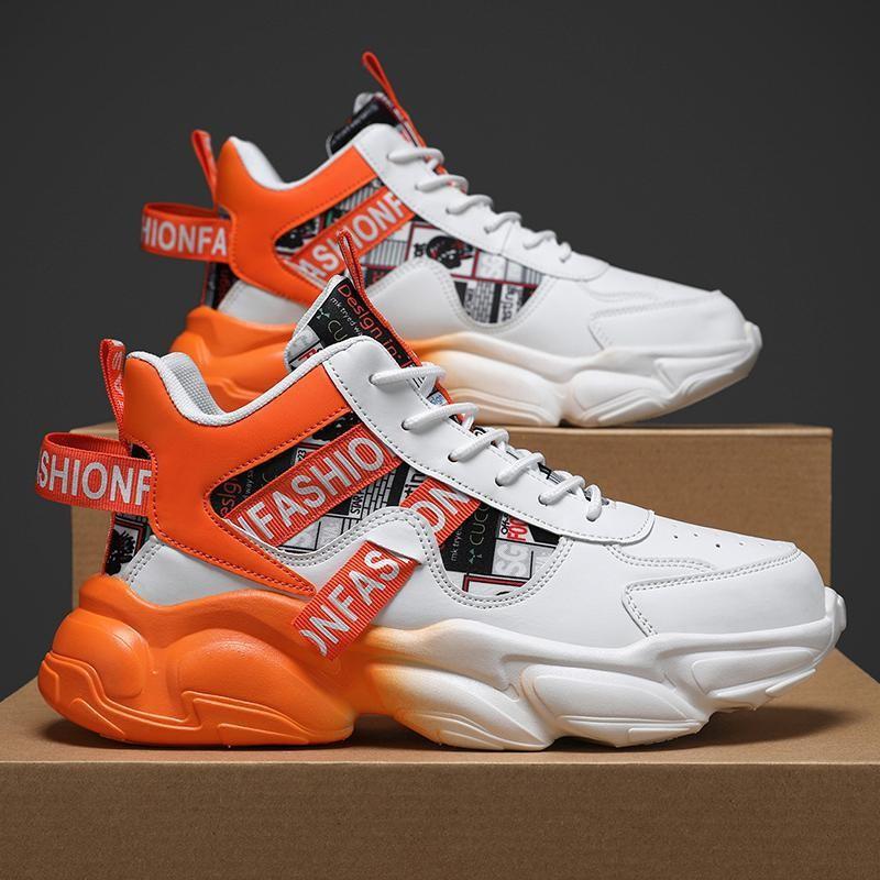 Frühlings-Herrenschuhe neue atmungsaktive High-Top-Schuhe Herren-Trend vielseitige innen erhöhende Sportschuhe lässige Dad-Trendschuhe