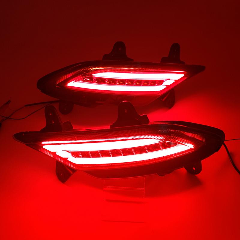 1 Pair Led Reflector driving lights For Hyundai Creta IX25   Brake Lights rear bumper lamp Turning Signal lamp