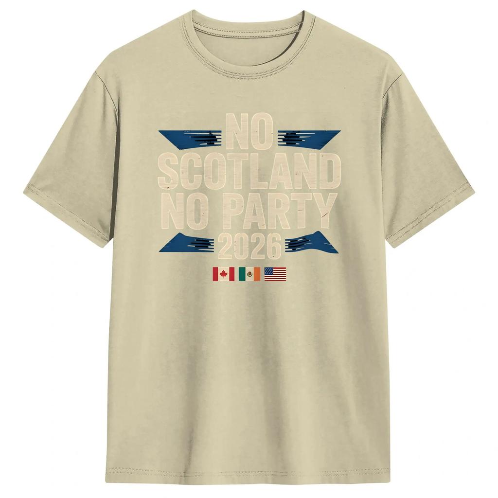 Unisexs No Scotland No Party T Shirts 100 Cotton Clothing Vintage Short Sleeve Round Collar Tee Shirt Summer TShirt