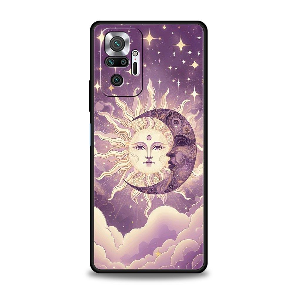 Moon Sun Phone Case For Xiaomi Redmi Note 14 13 5G 10 11 12 Pro Plus 4G 14C 13C 12C 10C Black Cover