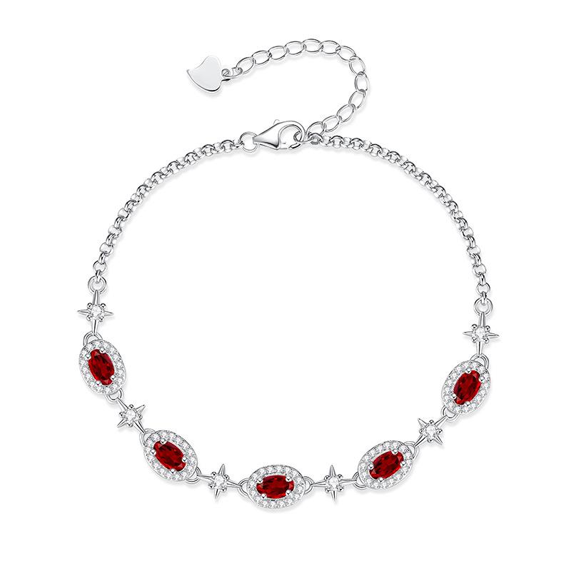 Popular high-end design natural crystal stone colored treasure jewelry s925 sterling silver star bracelet candy series 925 silver