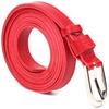 Narrow Women's Leather Belt GRANDE PELLE Leather Belt 21440 Red