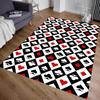 Crystal Velvet Poker Hearts Club Pattern Carpet, Rectangular, Indoor, for Bedroom, Porch, Living Room, Floor Mat Decoration