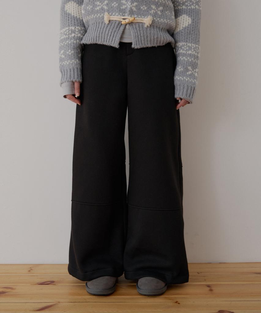 ODER Heavy Fleece Wide Pants - Black