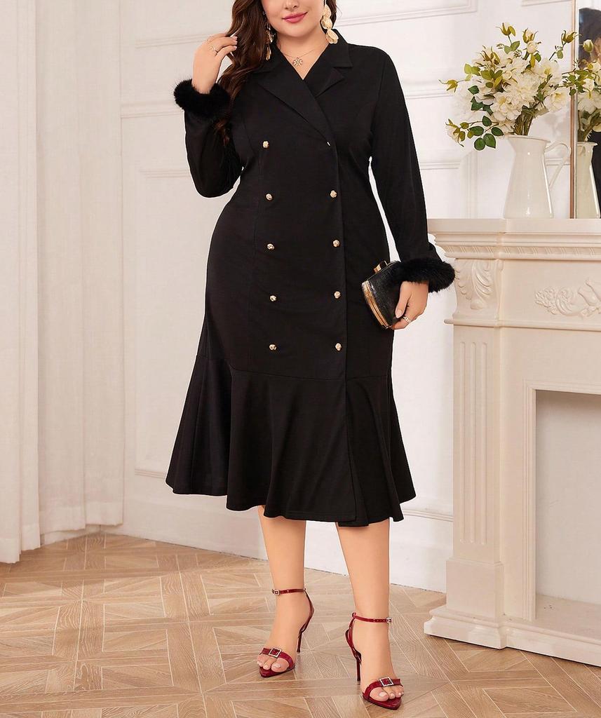 Bestseller: Orientalisches Patchwork-Blumenkleid in Übergröße, Elegantes Temperament, Frühjahrs-/Herbstmode