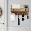 Wooden Key Holder and Mail Organizer for Entrance Decorative Wall Mounted Key Hangers Shelf Hanging Keys Sunglasses Dog Leash