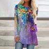 2023 Women's T-shirt Abstract Painting Print Tshirt Women Fashion T-shirt Plant Flowers T Shirt Long Sleeve Tops Tees Butterfly