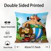 Cartoon A-Asterix And O-Obelix Pillow Case Plush Fabric Soft Double Sided Print Sofa Cushion Cover Throw Pillow Covers