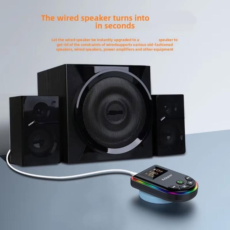 Portable Transmitter Receiver with LED Display TF Card Support AUX HIFI Sound Adapter for Car PC TV Headphones Speakers