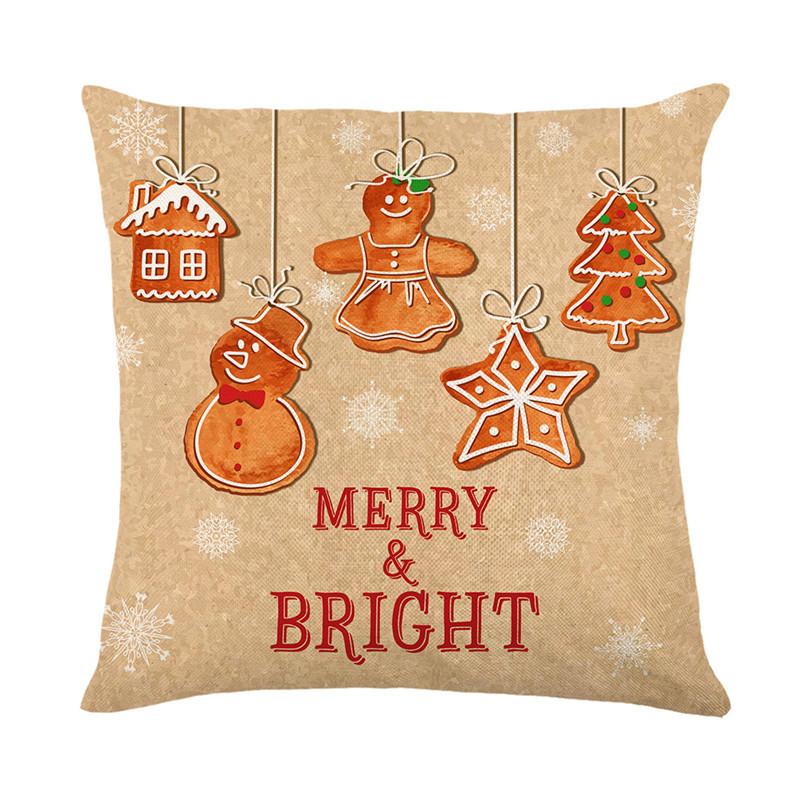 

New Christmas Gingerbread Cushion Cover Gingerbread Baked Living Room Seat Decoration Cushion Cover Bedside Cushion 45 * 45Cm (without pillow core)