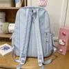 Striped Backpack, Student Schoolbag, Commuter Large-capacity Backpack
