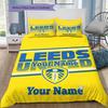 Leeds Crest Custom Name Pattern Bedding Quilt Set Quilt Cover Pillowcase Home Birthday Gift(1 * duvet cover + 2 * pillowcase, without core)