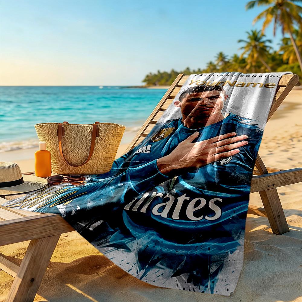 Cristiano Ronaldo Personalized Text Beach Towel Super Soft Microfiber Quickdry Fabric Portable for SwimmingBeachCamping Travel Beach AccessoriesGym