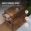 Farmhouse End Table Night Stand with USB Ports & Outlets 3 Tiers Storage
