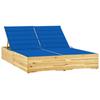 Day and Night - Day and Night Double Lounger and Royal Blue Impregnated Pine Wood Cushions