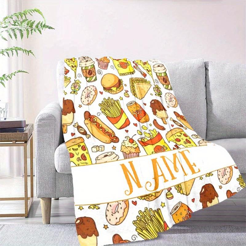 Hamburger Sandwich Customize Your Name Blanket Warm Comfortable And Soft Blankets Are Suitable For Home Lunch Break Blanket Office Sofa Sofa Gift To