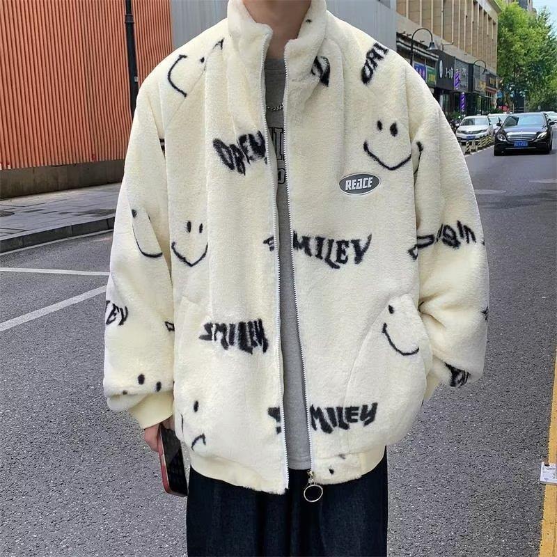 Autumn and Winter Cashmere Cotton-padded Jacket Coat Men's High Street Loose Couple Cotton-padded Clothes