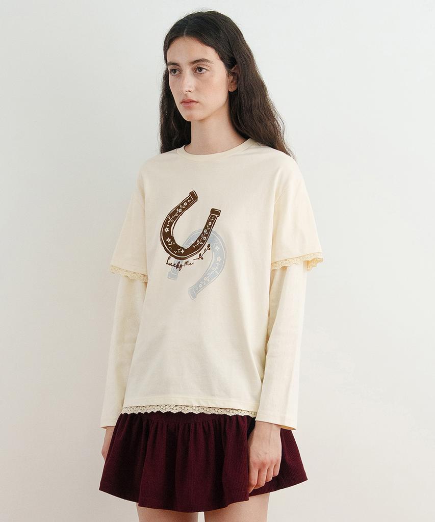 SINOON Lucky Layered T-Shirt (Cream)