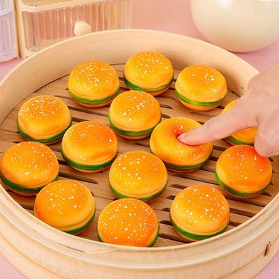 Hochwertige Geschenke TPR Quetschspielzeug Hamburger Langsam Rückprall Fidget Spielzeug Stressabbau Leckeres Essen Simulation Hamburger Kinder