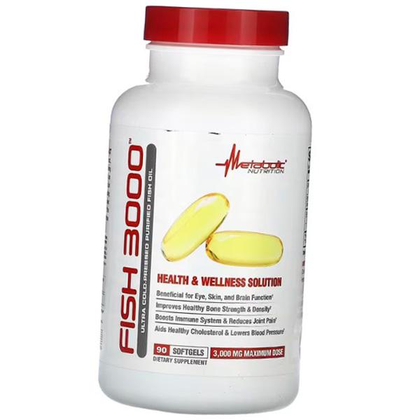 

Рыбий жир из печени трески, Fish 3000, Metabolic Nutrition (67646002) 90softgels