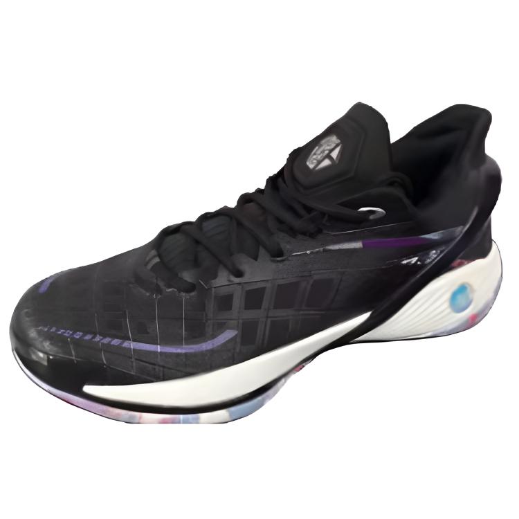 Anta Lightweight Series Shock Absorbing Durable Low Top Basketball Shoes Men Sneaker Black Purple 112421614-3