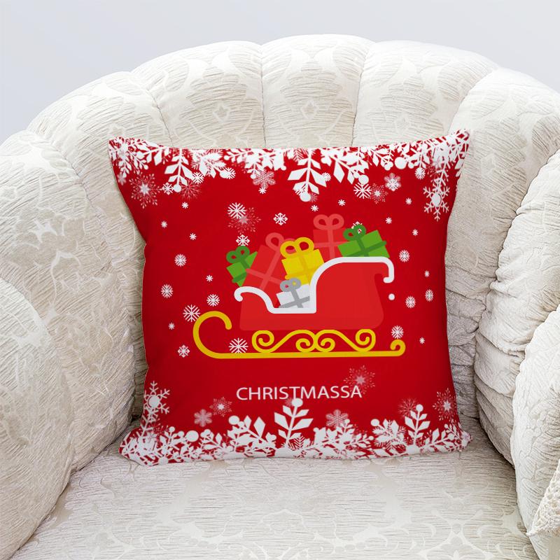 Happy New Year Christmas decorations printed cushion cover home living room sofa decoration pillowcase 45x45cm