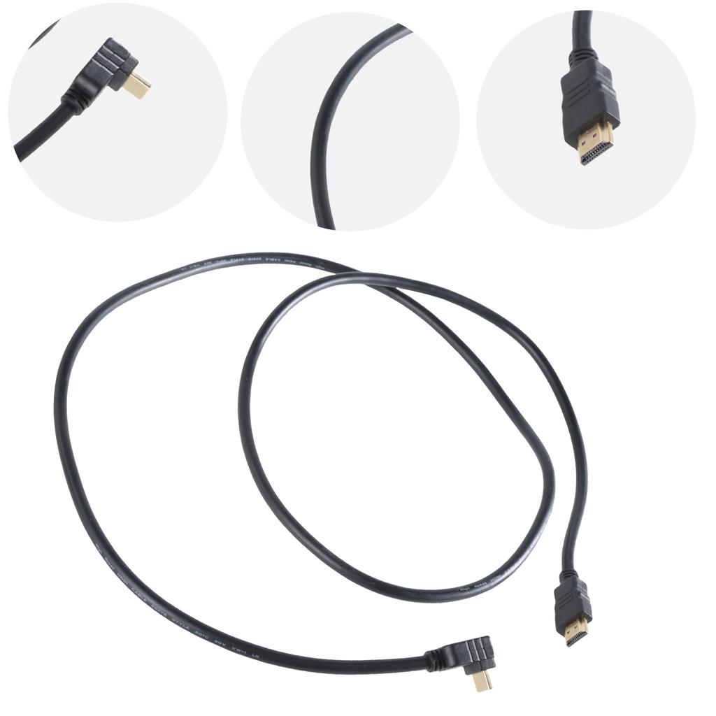 HDMI Male to Male Cable with 90 Degree Elbow to Straight High Speed Audio Video Cord for LCD TV Projector 1.5m
