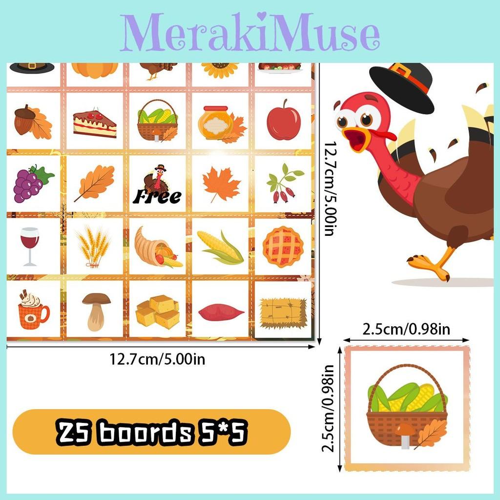 Themed Party Thanksgiving Fun Bingo Game Set With Paper Cards And Sheets Call