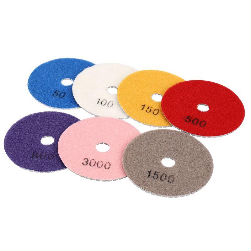 8Pcs Diamond Polishing Pads 4 Inch Wet/Dry Set For Granite Stone Concrete Marble-A87Q
