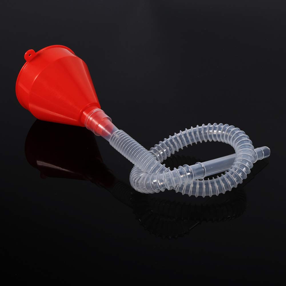 Gorgeri Funnel with Hose, Universal Car and Motorcycle Plastic Filled Funnel Lubricating Tool with Clear Soft Pipe Spout (Gasoline, Diesel)