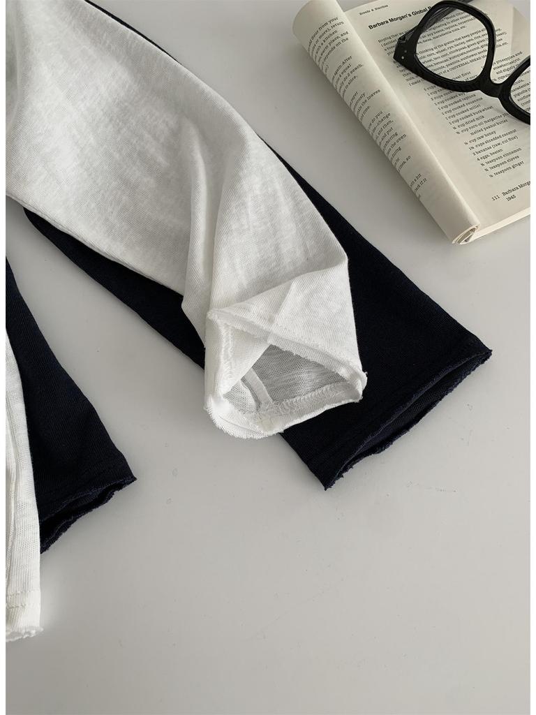 Damen Plus Size Koreanischer Stil Henley-Kragen Langarm Baumwoll-T-Shirt, 240 Jin, Figurschmeichelnder Schnitt, Einfarbige Basis Schicht