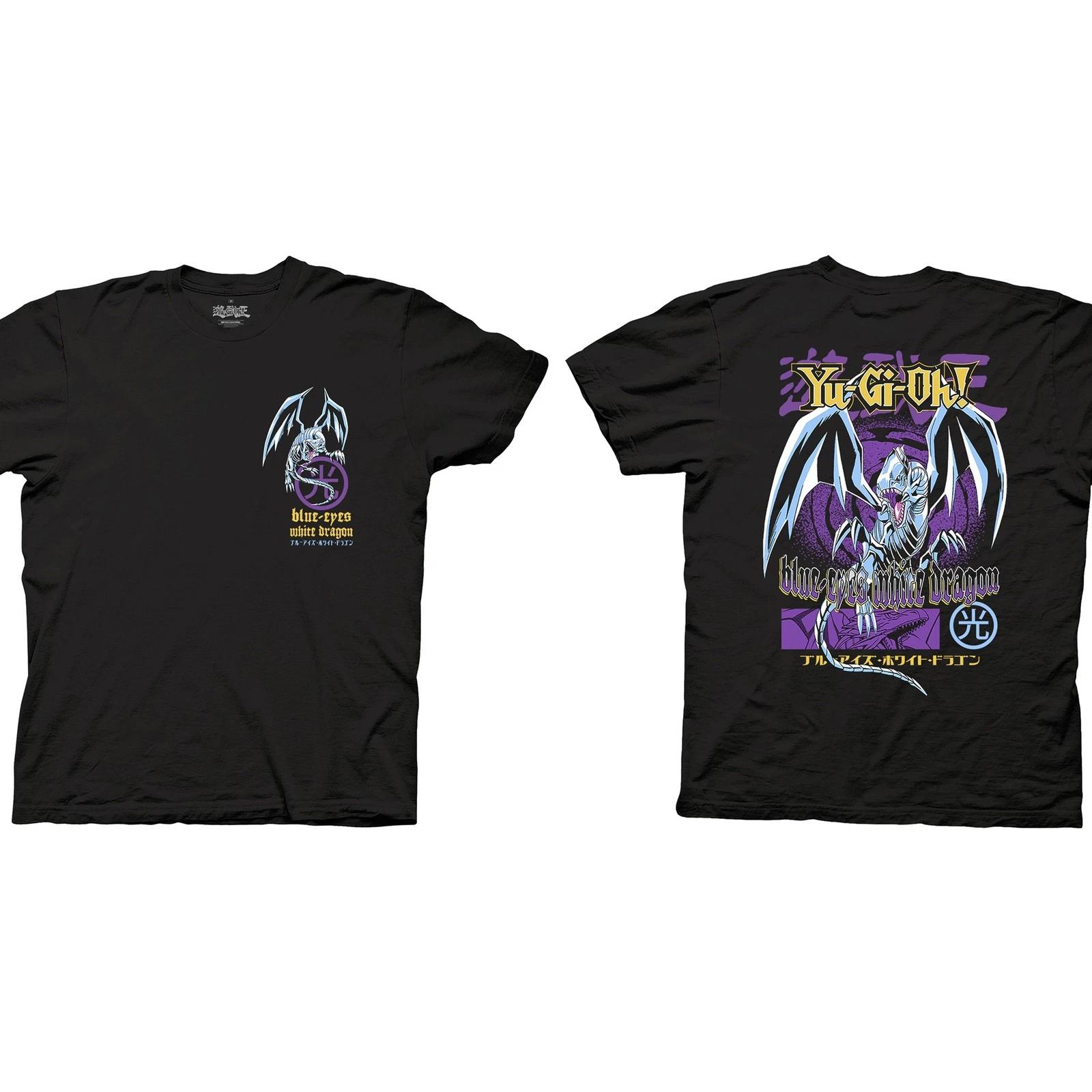 Yu-Gi-Oh! - Duel Blue-Eyes White Dragon Adult T-Shirt - Black - Officially Licen L