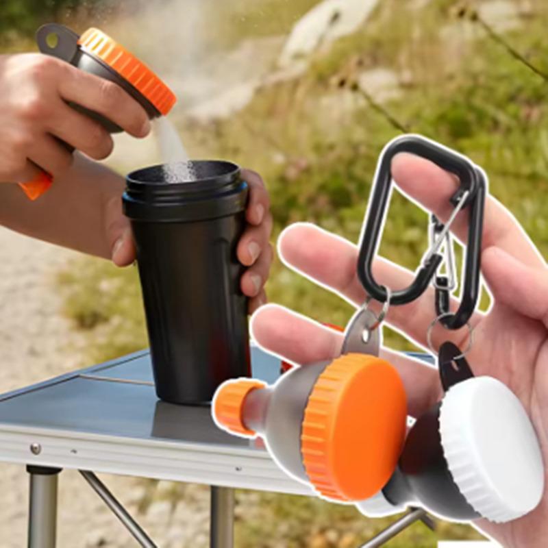 Protein Powder Funnel & Mini Bottle Set , 50ml Portable with Carabiner & Reinforced Cap for Fitness Traveling Workout