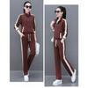 Completo Sportivo Casual Semplice alla Moda da Donna Primavera Autunno Cardigan con Zip Tuta Pantaloni Due Pezzi