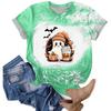 Halloween Shirts for Women Cute Shirt Fall Tshirt Gradient Graphic Tees Casual Short Sleeve Tops