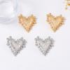 Personality trend simple cold wind alloy hammer beads embellished love heart stud earrings versatile daily