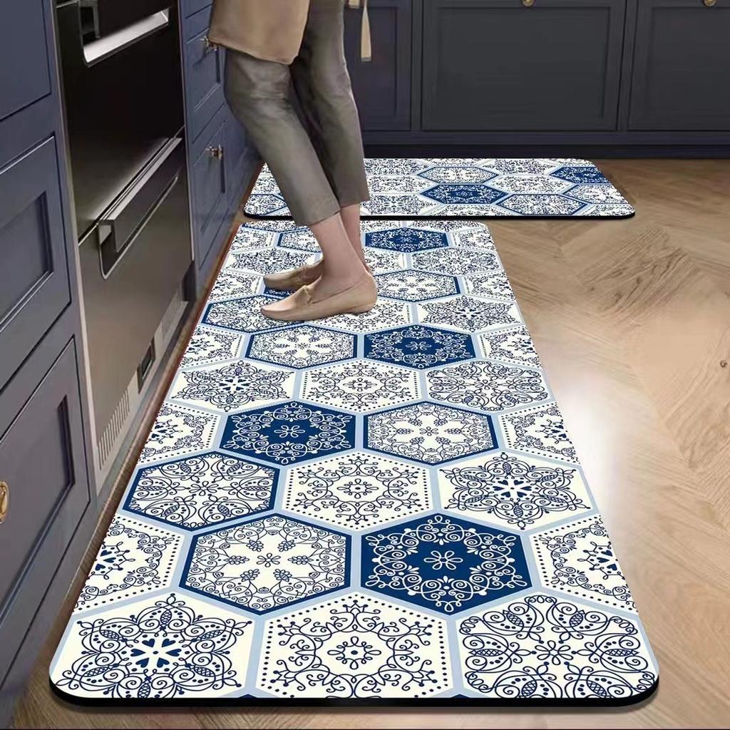 American Retro Kitchen Mat, Soft and Non-slip Entrance Door Mat, Corridor and Laundry Room Carpet, Home Decoration